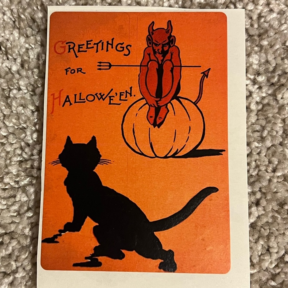 6/$12 🎃 Vintage Halloween Postcard Sticker